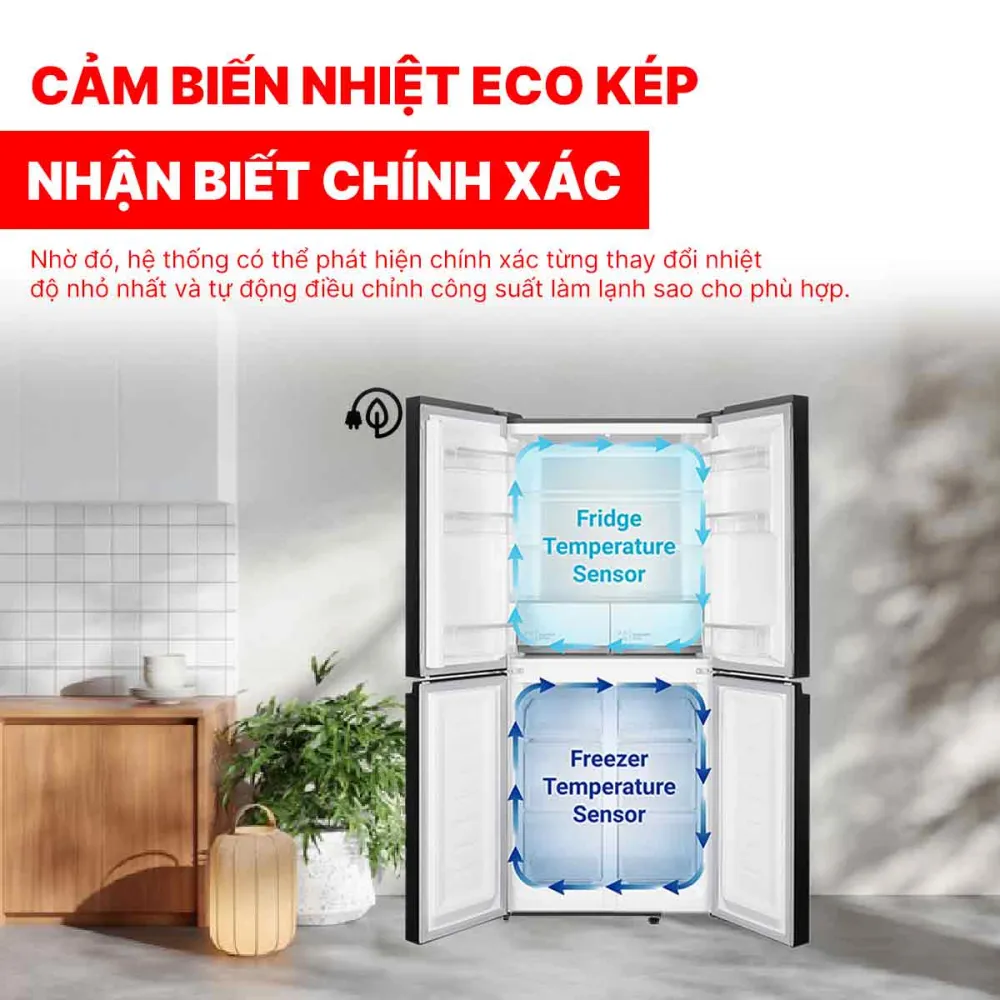 Tủ lạnh Hitachi Inverter 464 lít Multi Door HR4N7520DSWDXVN