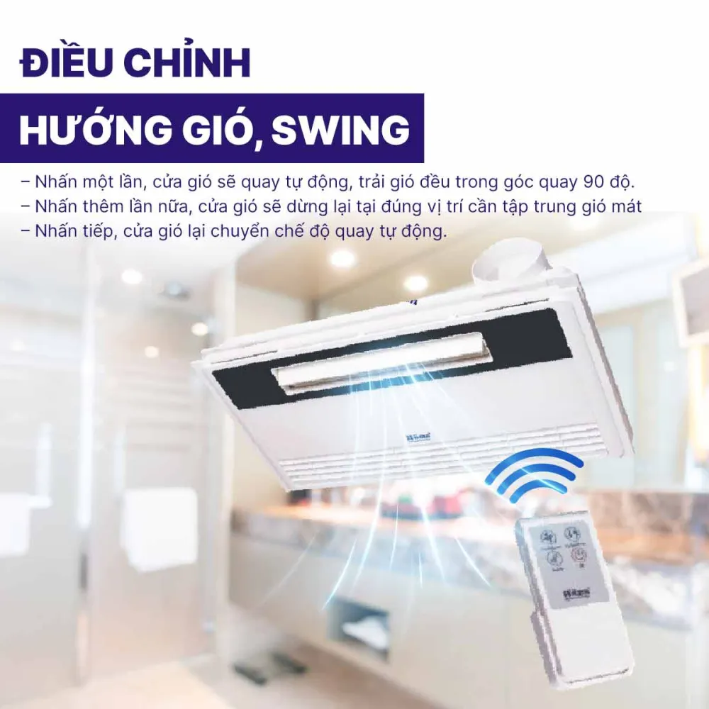 Quạt mát âm trần điều khiển Hans H20R