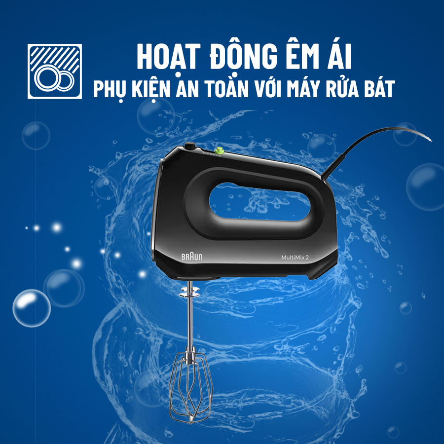 Máy trộn cầm tay Braun HM2110BK tháo lắp dễ dàng với hệ thống EasyClick