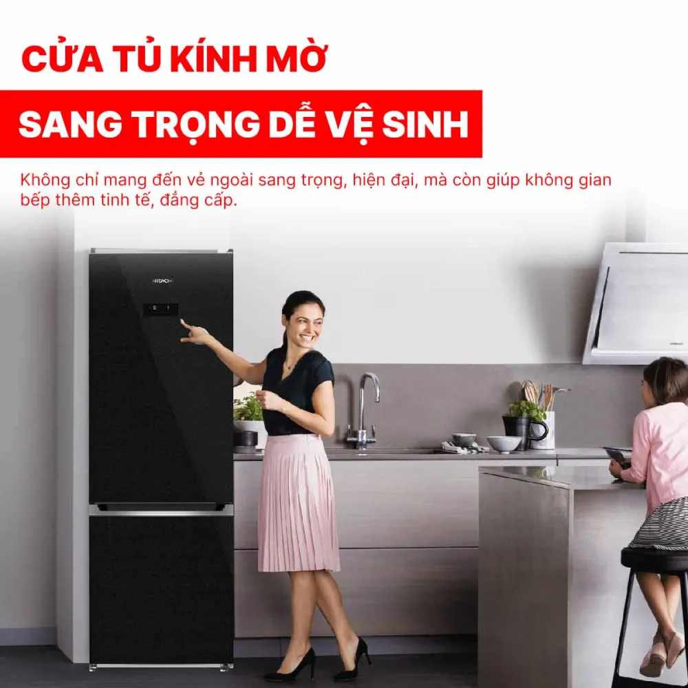 Tủ lạnh Hitachi Inverter 323 lít HRBN6340DGBKVN