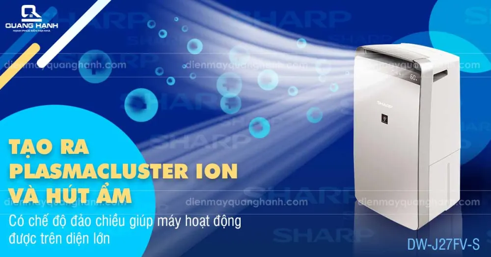 Sharp DW-J27FV-S thật tiện dụng khi vừa lọc không khí, vừa hút ẩm