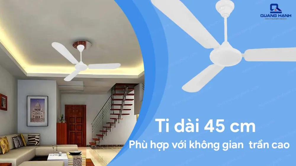 Vinawind QT1400N phù hợp không gian trần cao