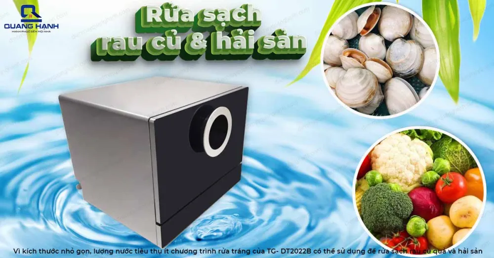 Texgio TG-DT2026 có thể rửa sạch cả rau và hải sản