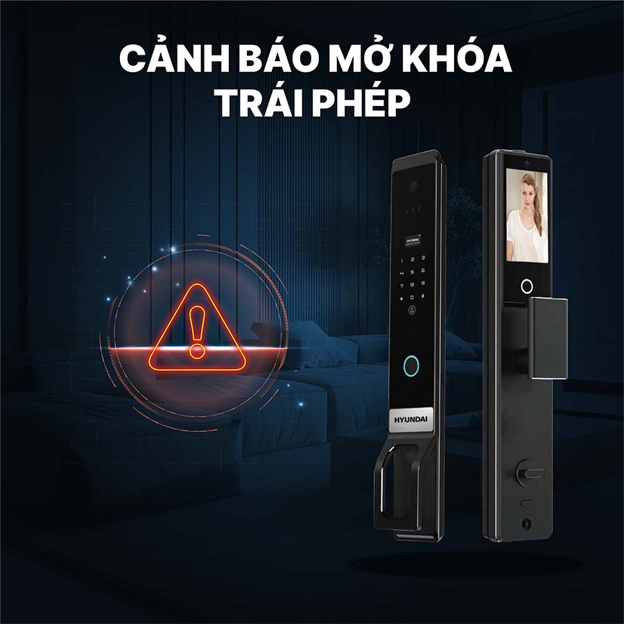 Khoá điện tử Hyundai cửa gỗ HY-SLA913F Black