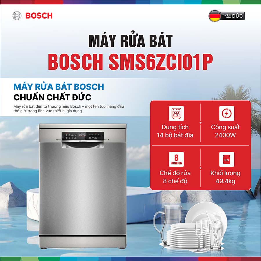 Máy rửa bát Bosch SMS6ZCI01P