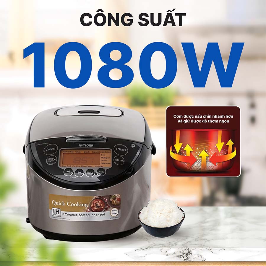 Nồi cơm điện tử cao tần Tiger 1 lít JKT-F10W