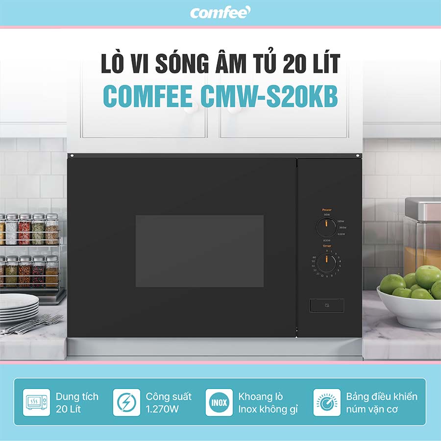 Lò vi sóng âm tủ Comfee 20 lít CMW-S20KB