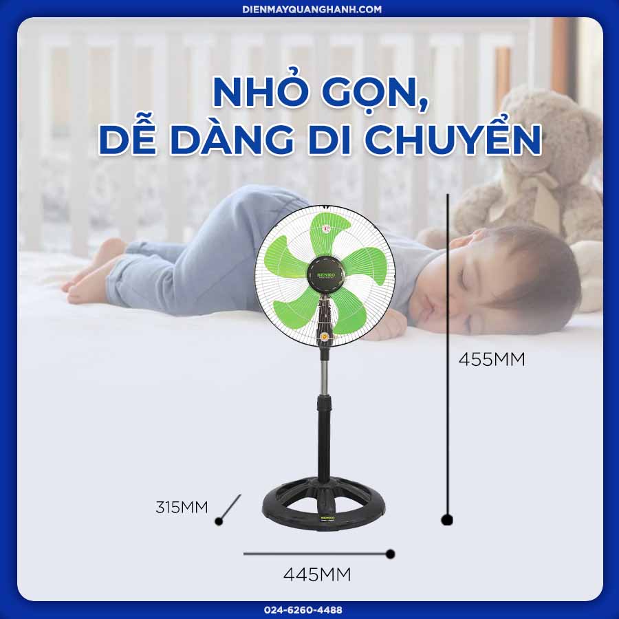 Quạt lửng Senko LTS1632 thiết kế hiện đại, an toàn