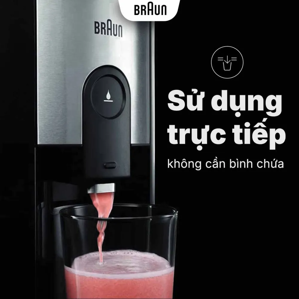 Máy ép trái cây Braun J500 có thể ép nhiều trái cây cùng một lúc
