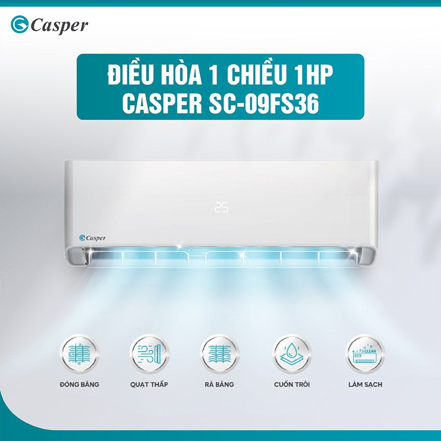 Điều hòa 1 chiều 1 HP Casper SC-09FS36