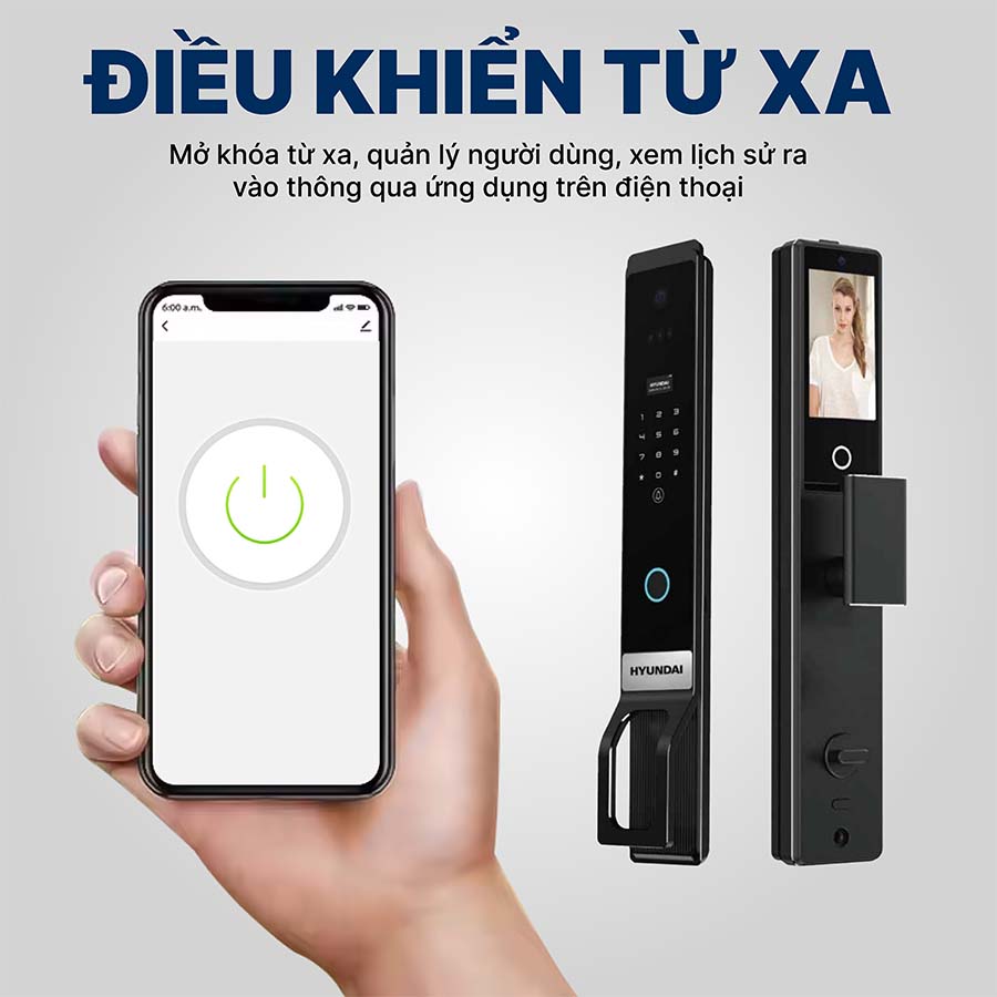 Khoá điện tử Hyundai cửa gỗ HY-SLA913F Black