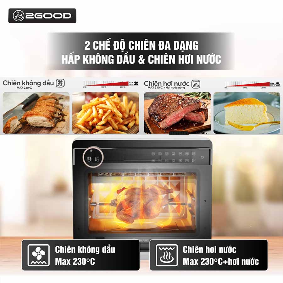 Nồi Chiên Không Dầu Hơi Nước 2GOOD S100