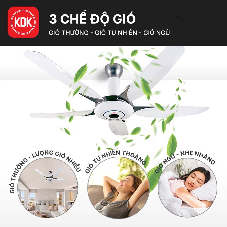 Quạt trần KDK Z60WS 5 cánh