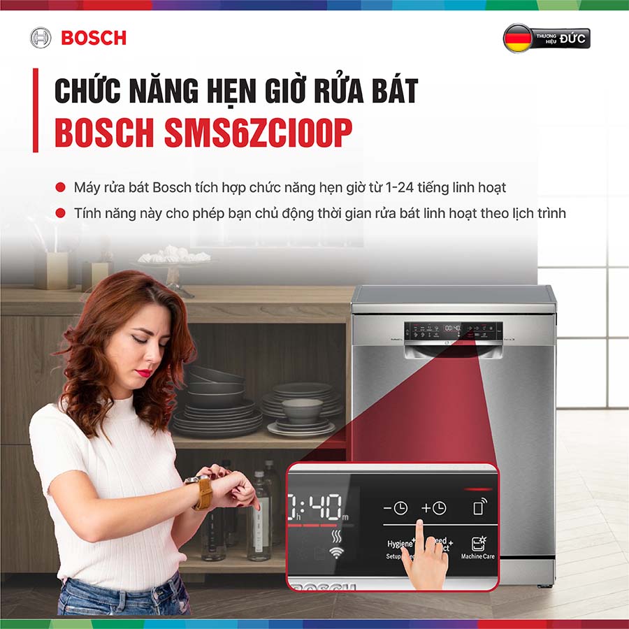 Máy rửa bát Bosch SMS6ZCI00P mẫu mới 2025