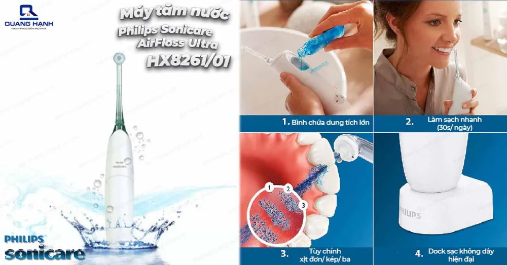 Máy Tăm Nước Philips Sonicare AirFloss Ultra HX8261/01