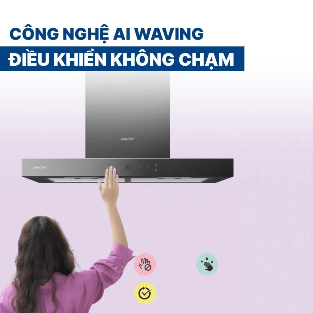 Máy hút mùi áp tường Comfee CH-70TM77B
