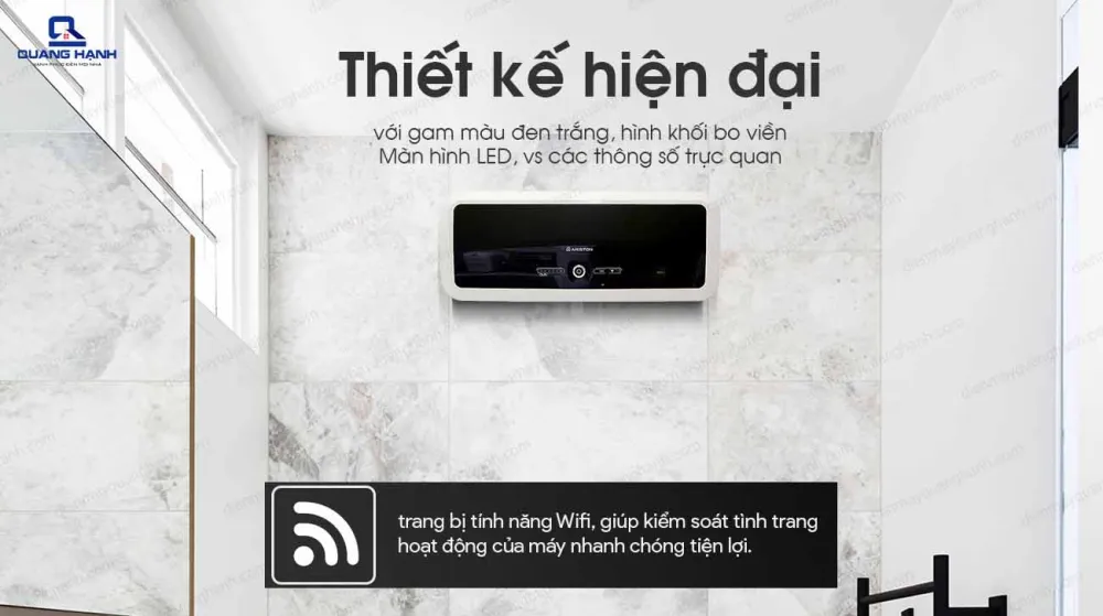 Bình nóng lạnh gián tiếp Ariston 30L SL2 30 LUX-D AG+ WIFI thiết kế hiện đại