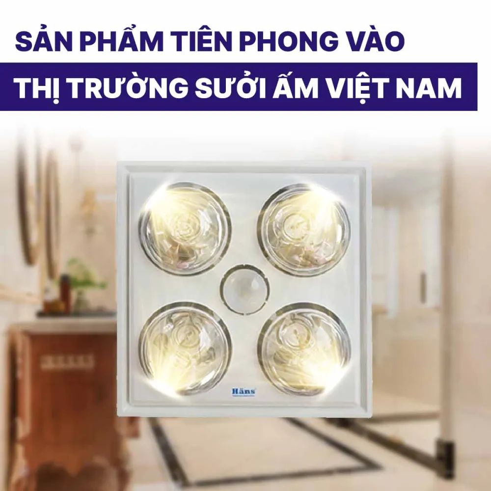Đèn sưởi Hans 4 bóng âm trần H4B