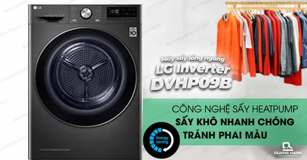 Máy sấy LG 9 Kg lồng ngang Inverter DVHP09B