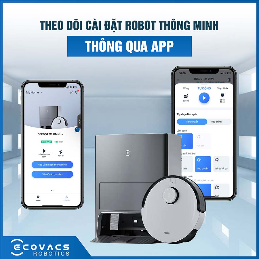 Robot Hút Bụi Lau Nhà Deebot X1 Omni Bản quốc tế