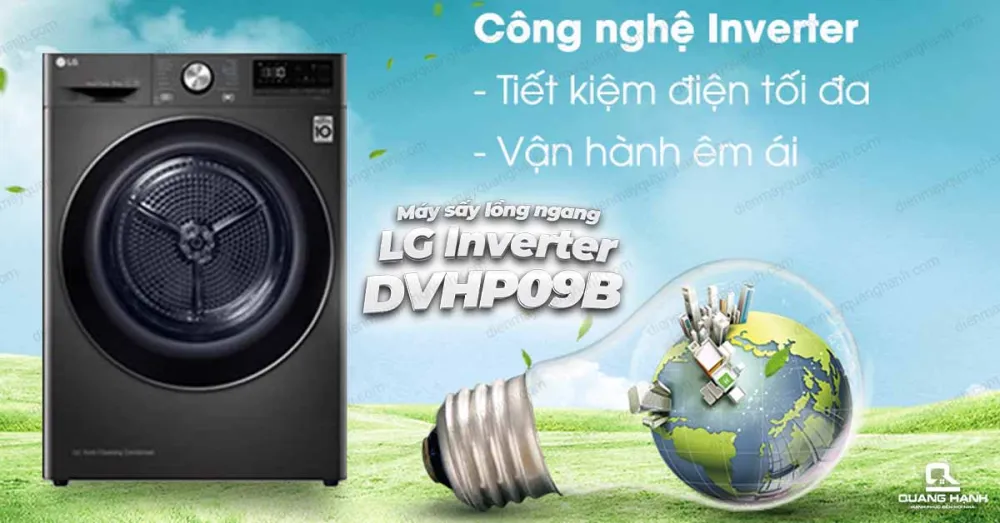 Máy sấy LG 9 Kg lồng ngang Inverter DVHP09B