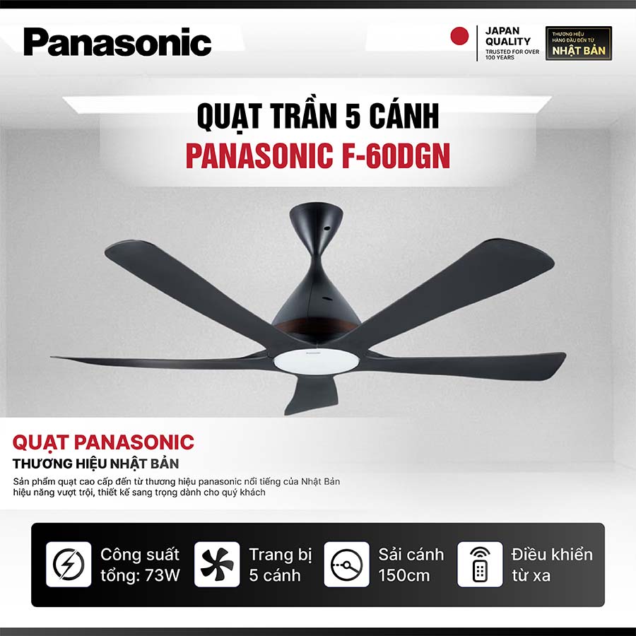 Quạt trần Panasonic 5 cánh F‑60DGN