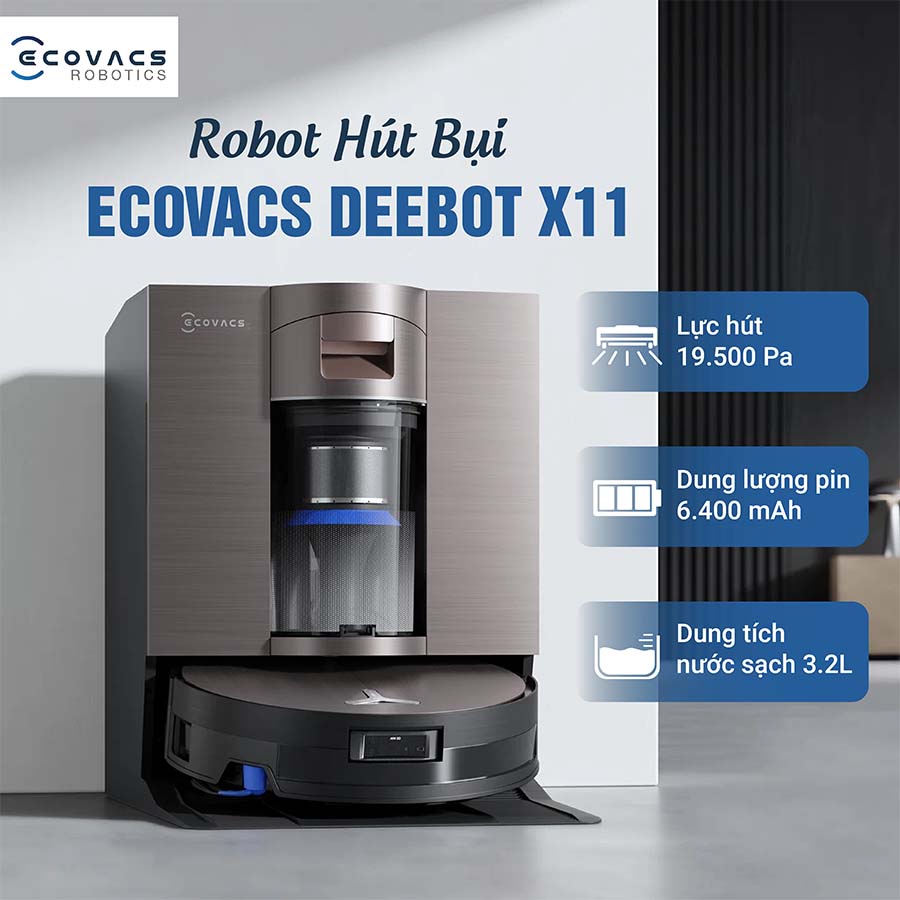 Robot hút bụi lau nhà Ecovacs Deebot X11 OmniCyclone