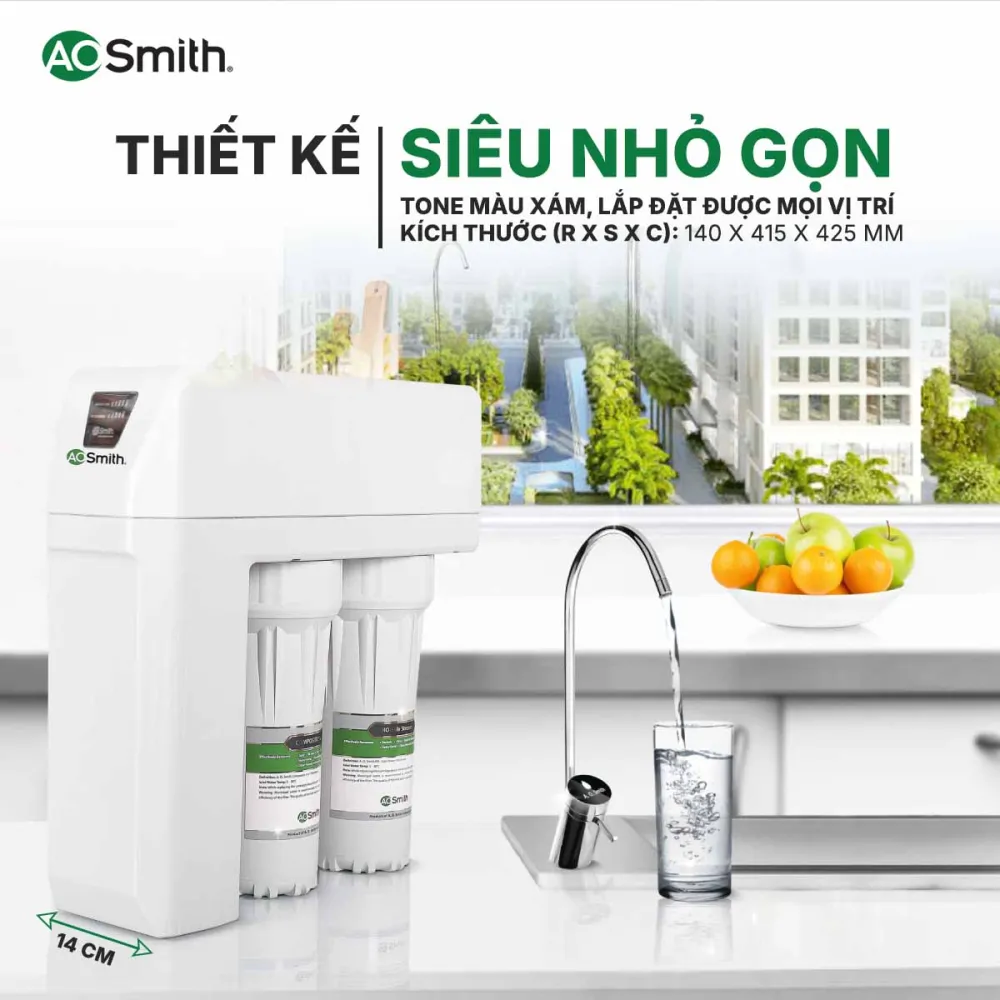 A. O. Smith R400E thiết kế không bình chứa gọn nhỏ