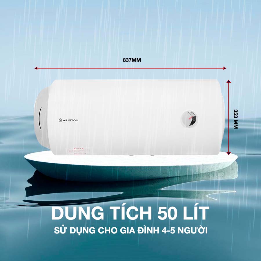 Bình nóng lạnh Ariston PRO R 50 SH 2.5 FE có dung tích 50 lít