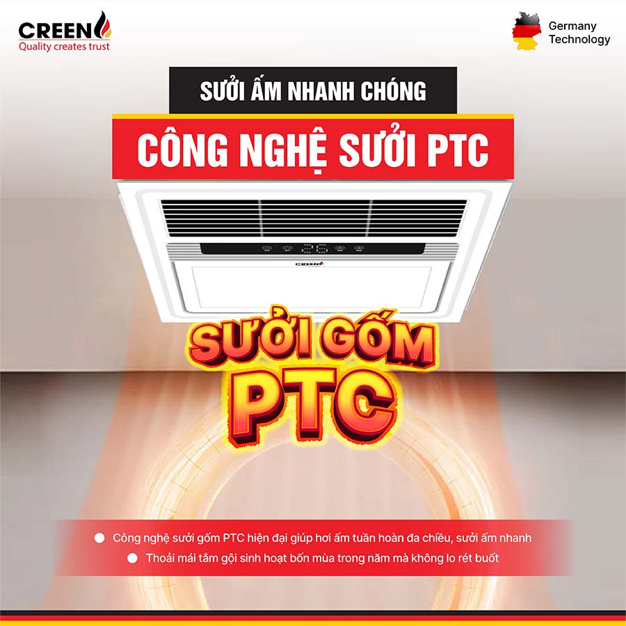 Quạt sưởi nhà tắm thông minh CREEN CR-SMH636