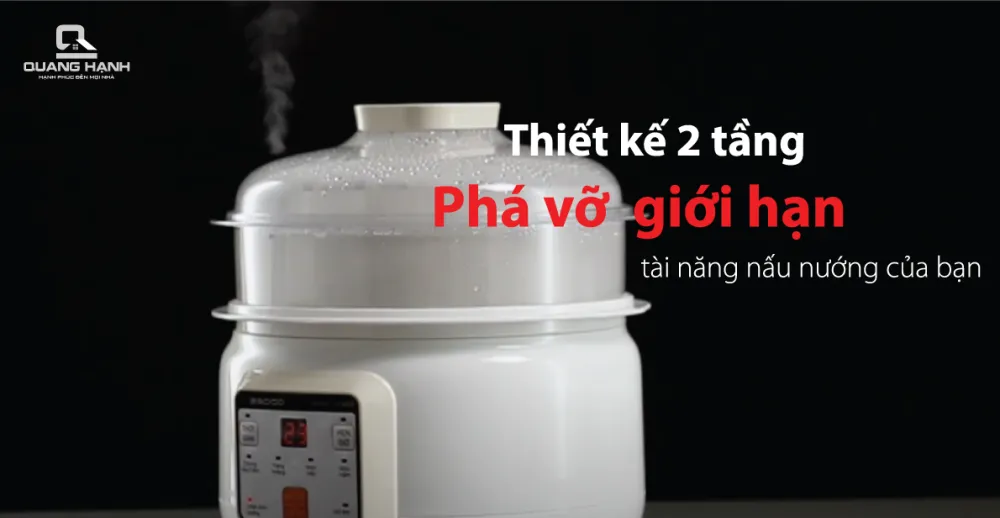 Nồi hầm chậm và cách thủy 2GOOD A600 2 tầng