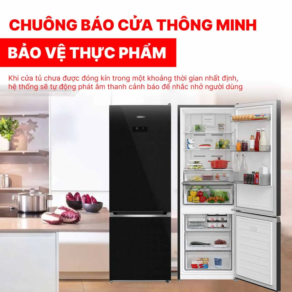 Tủ lạnh Hitachi Inverter 323 lít HRBN6340DGBKVN