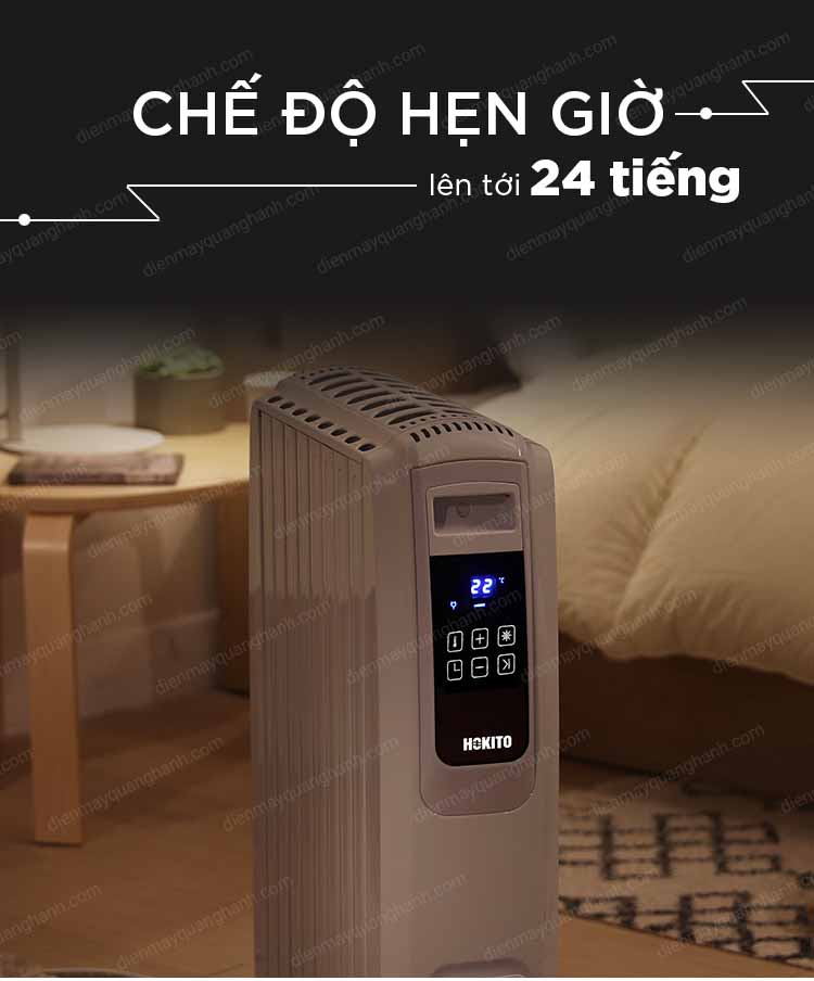 HK-6102E có chế độ hẹn giờ lên tới 24 tiếng, tự động tắt khi hết số giờ đã cài đặt