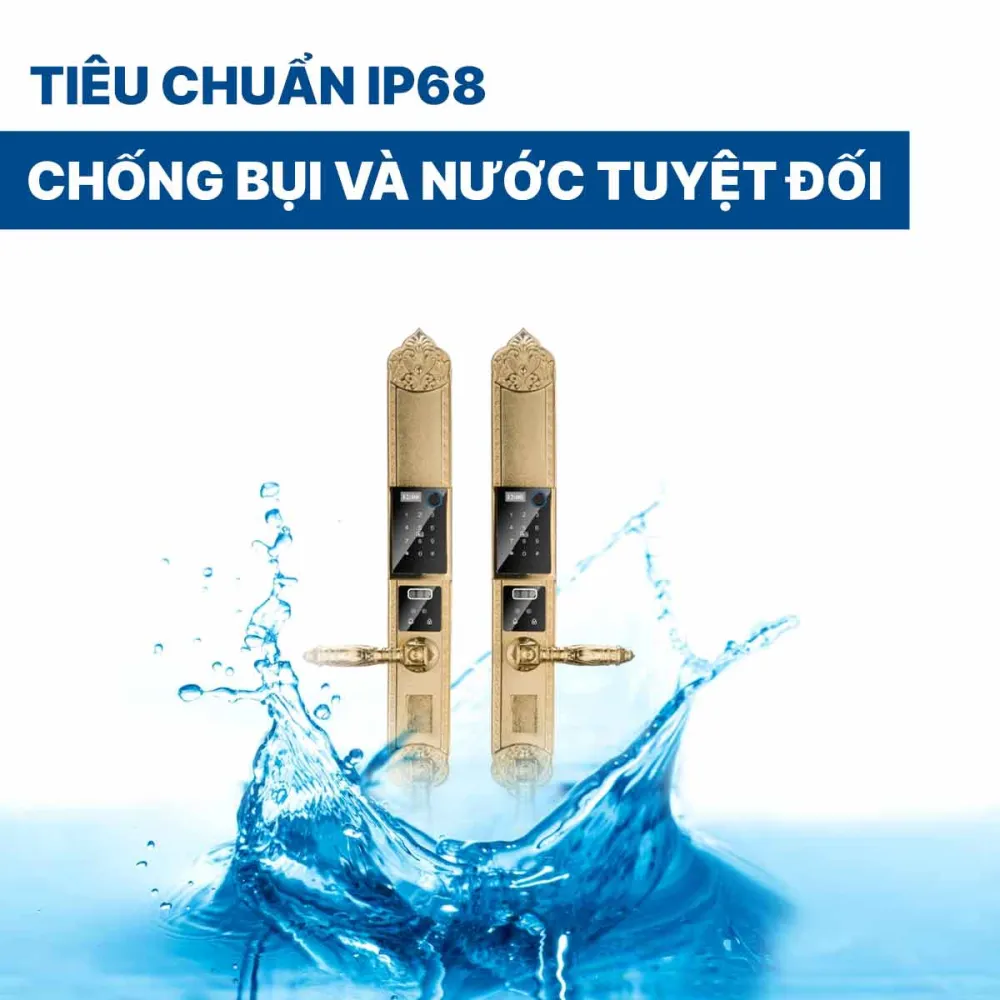 Khoá điện tử Hyundai đại sảnh HY-SLC8820 Gold App wifi mạ Vàng 24K
