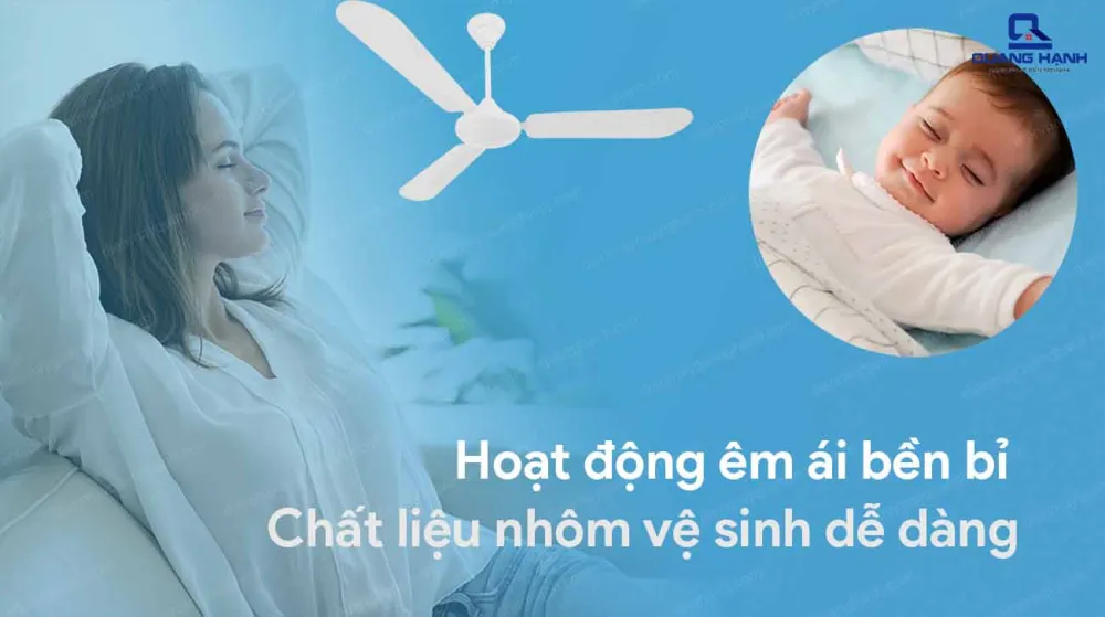 Quạt trần điện cơ Thống Nhất Vinawind QT1400N vận hành êm ái