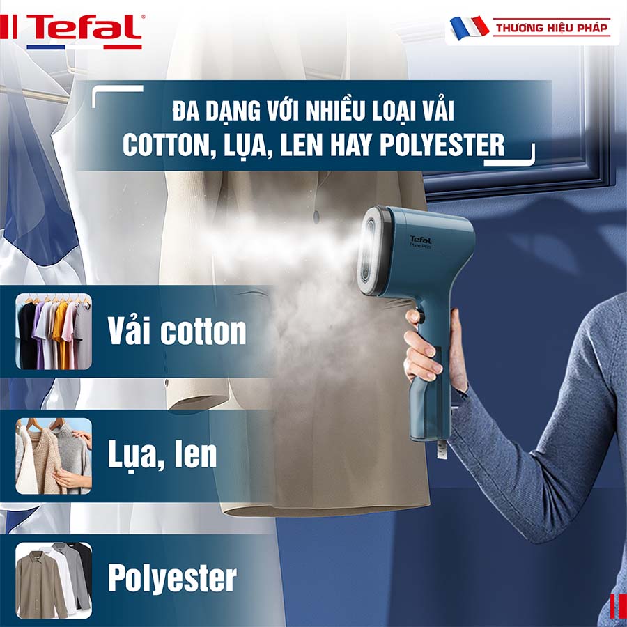 Bàn ủi hơi nước cầm tay TEFAL Pure Pop DT2020 - 1300W