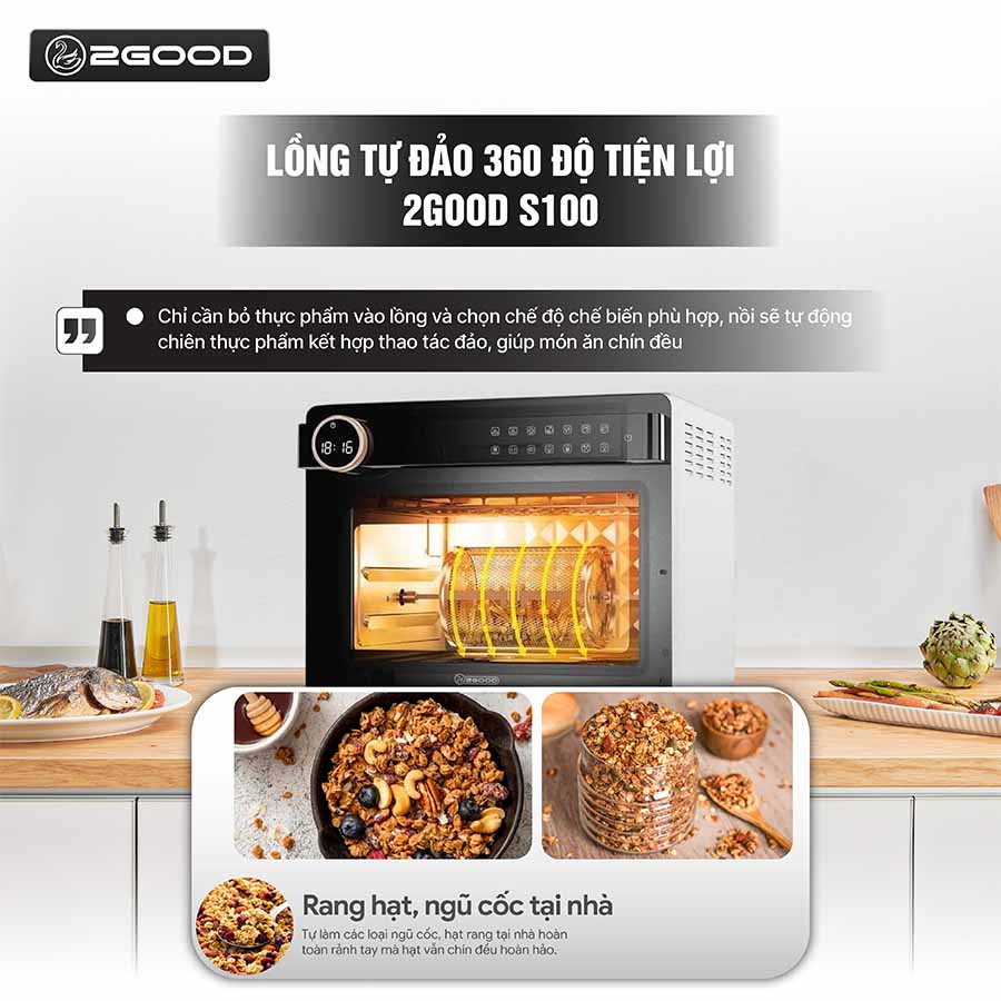 Nồi Chiên Không Dầu Hơi Nước 2GOOD S100