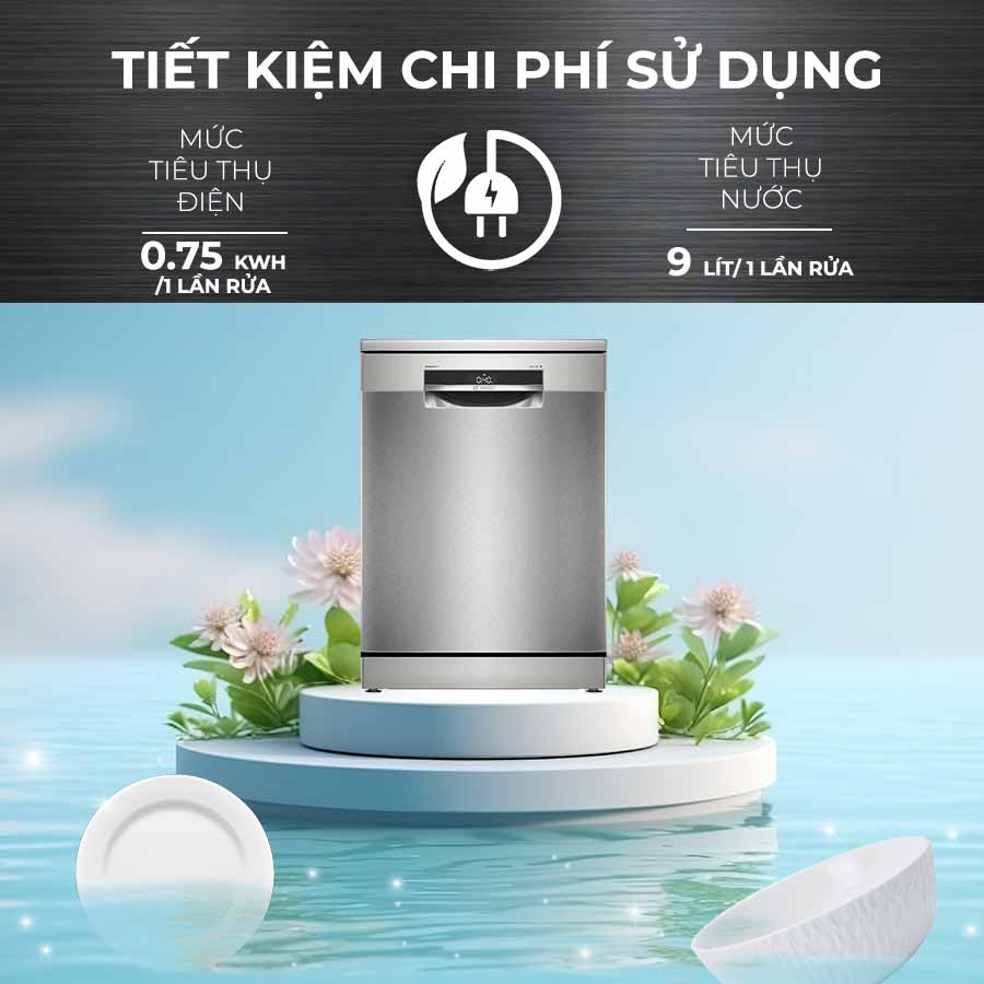 Máy rửa bát Bosch SMS6ECI11E tiết kiệm chi phí điện nước