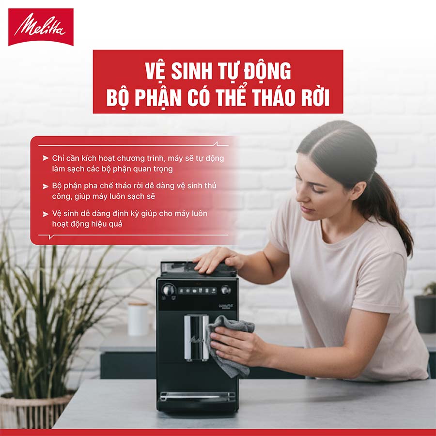 Máy pha cà phê tự động Melitta Latticia OT Đen
