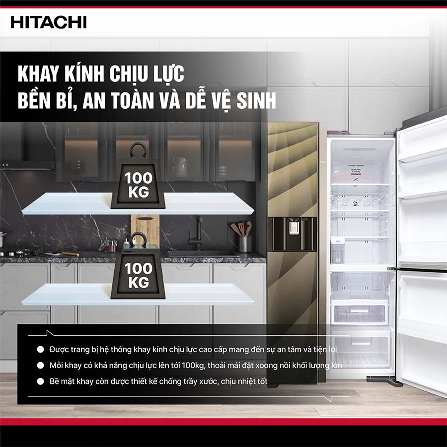 Tủ lạnh Hitachi Inverter 569 lít R-FM800XAGGV9X DIA
