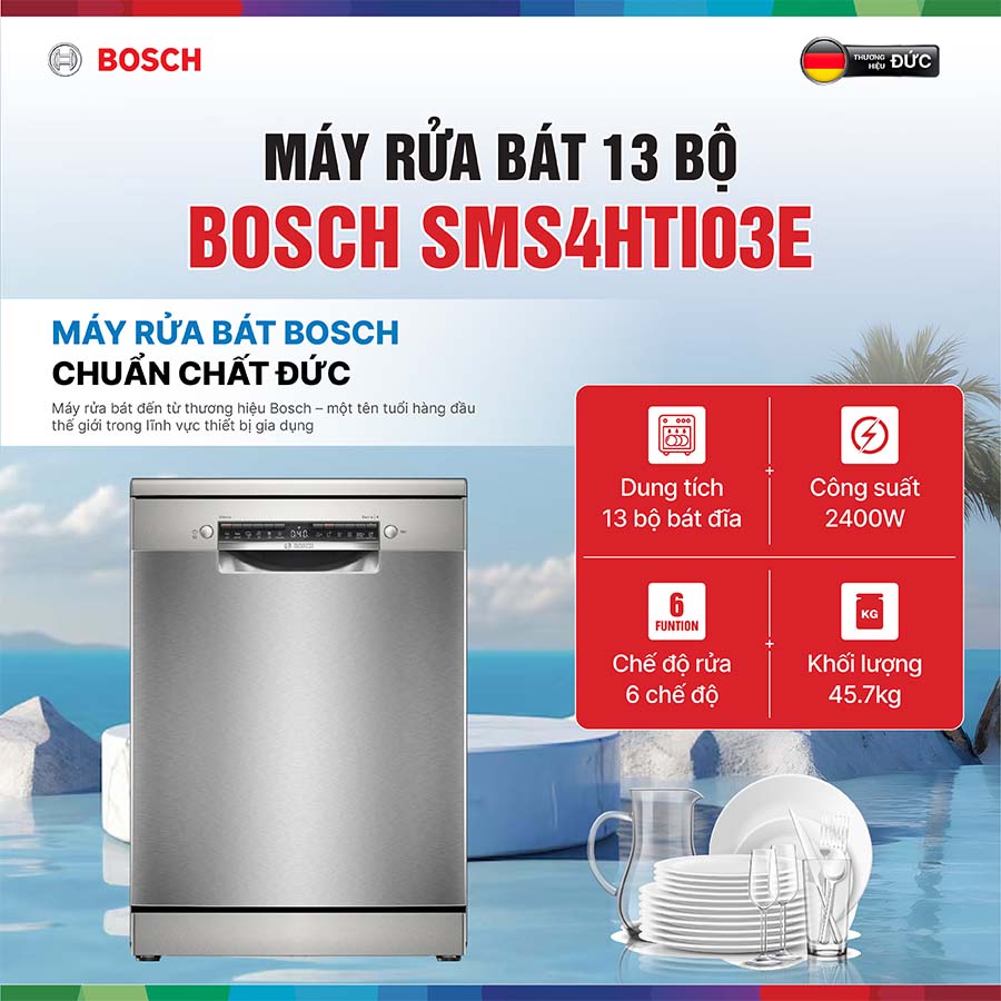 Máy rửa bát độc lập Bosch SMS4HTI03E