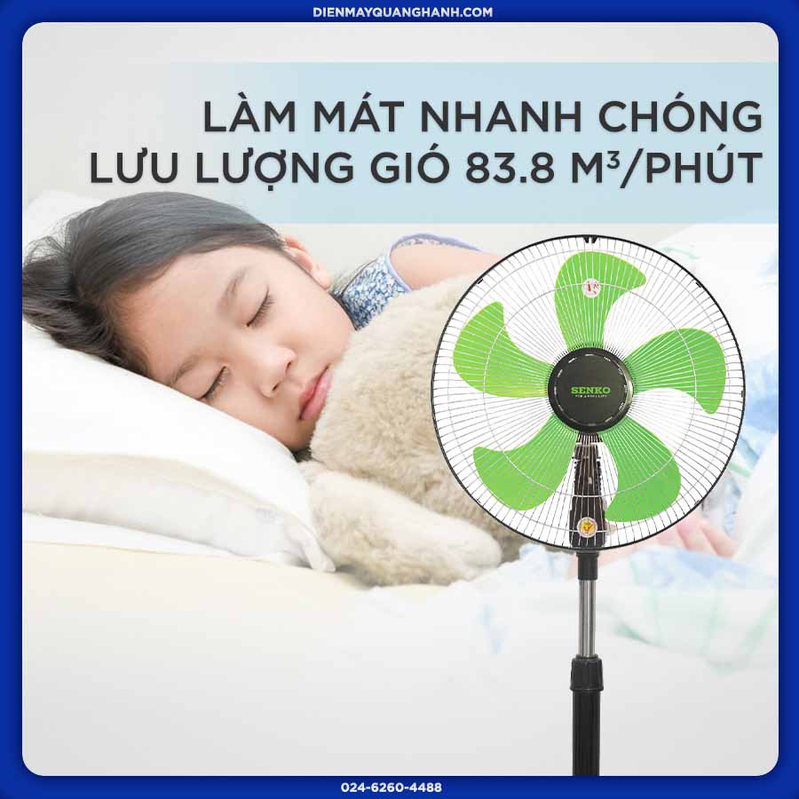 Quạt lửng Senko LTS1632 làm mát nhanh chóng