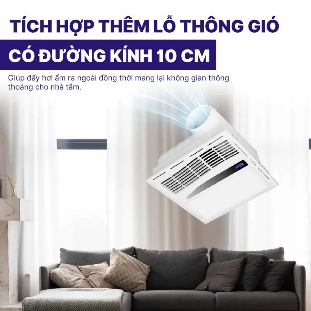 Quạt sưởi âm trần Hans HA-R có điều khiển từ xa