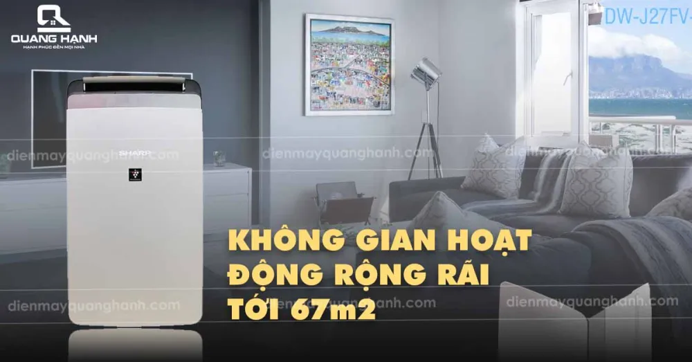 diện tích sử dụng của máy là 67m2