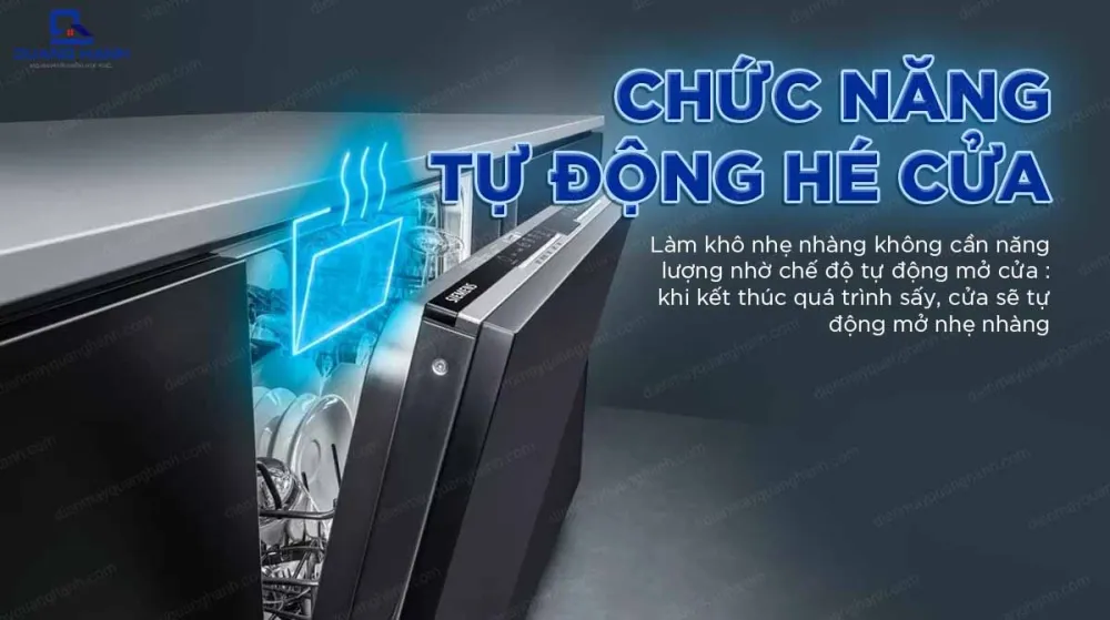 Chức năng tự động hé cửa tối ưu hiệu quả sấy khô đồ dùng