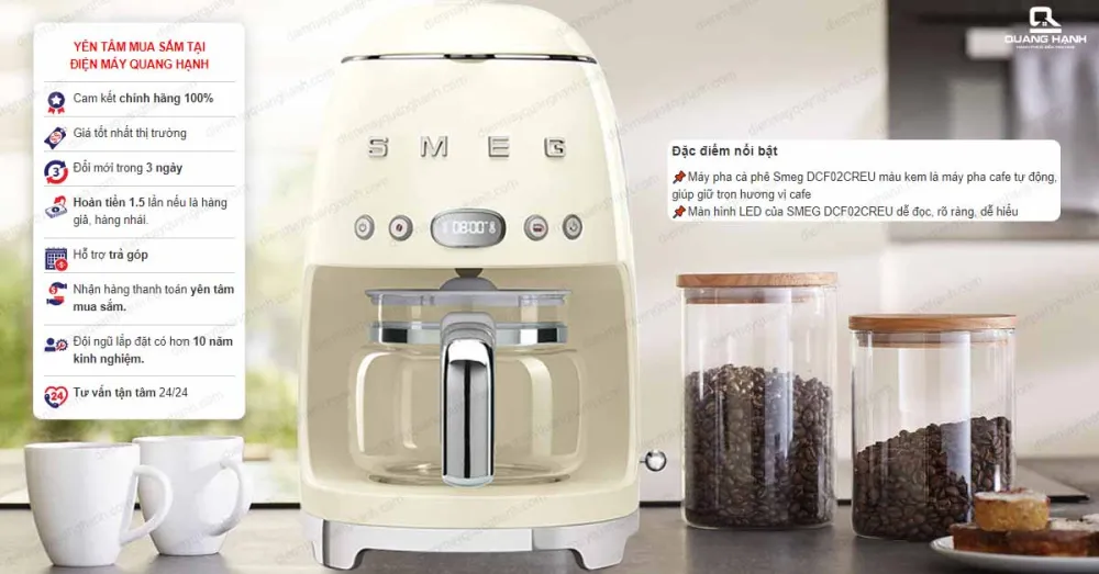 Máy pha cà phê kem SMEG DCF02CREU