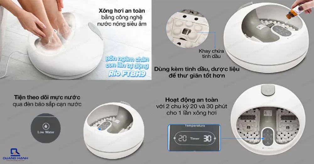 Bồn ngâm chân con lăn tự động Rio FTBH9