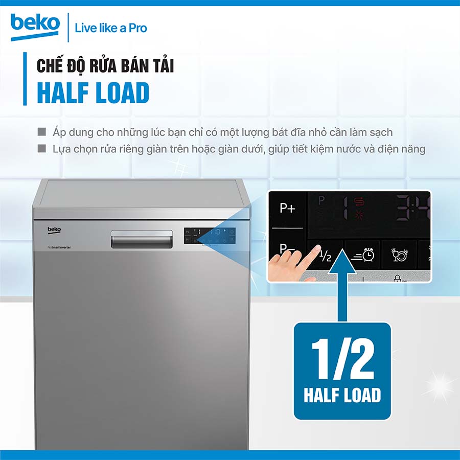 Máy rửa bát độc lập Beko DFN28424X 14 bộ