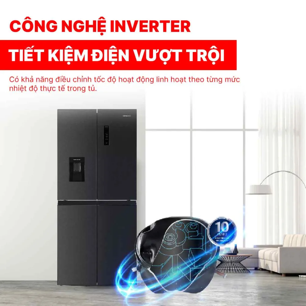 Tủ lạnh Hitachi Inverter 464 lít Multi Door HR4N7520DSWDXVN