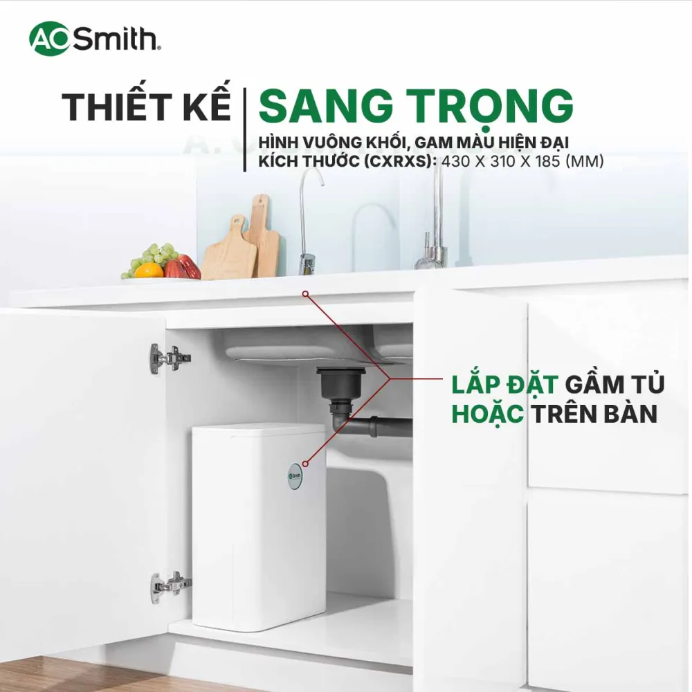 Máy lọc nước A. O. Smith S400 hiện đại trong từng chi tiết